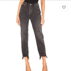 we the free chewed up black straight jeans